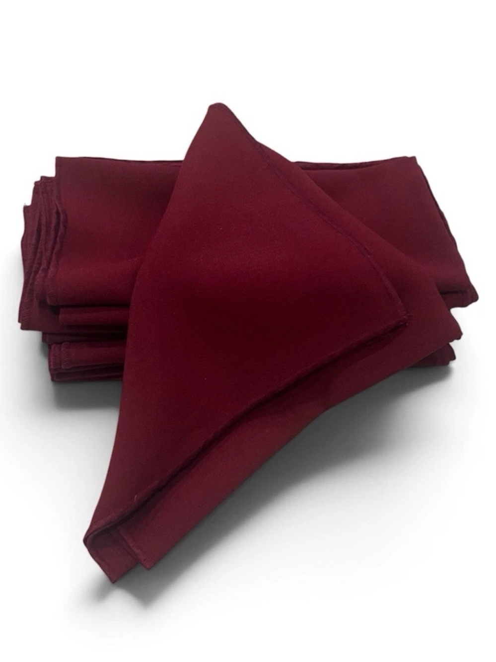 Lot of 100 Burgundy Cloth Dinner Napkins 19" x 19" Square Table Linens
